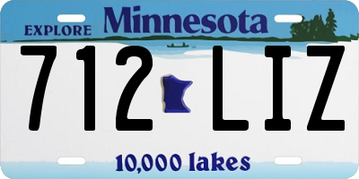 MN license plate 712LIZ