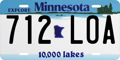 MN license plate 712LOA