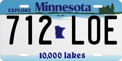 MN license plate 712LOE