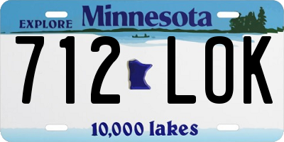MN license plate 712LOK