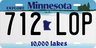 MN license plate 712LOP