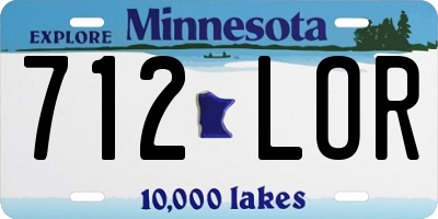 MN license plate 712LOR