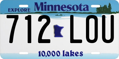 MN license plate 712LOU