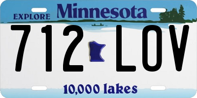 MN license plate 712LOV