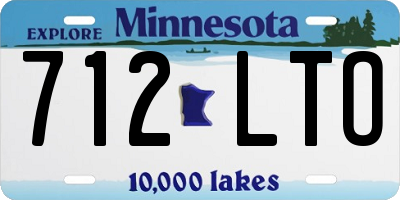 MN license plate 712LTO