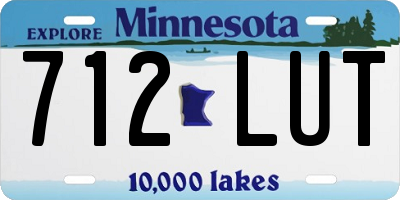 MN license plate 712LUT