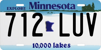 MN license plate 712LUV