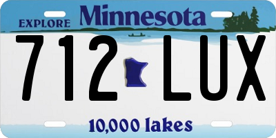 MN license plate 712LUX
