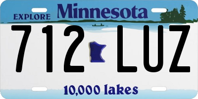 MN license plate 712LUZ
