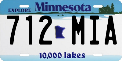MN license plate 712MIA