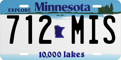 MN license plate 712MIS