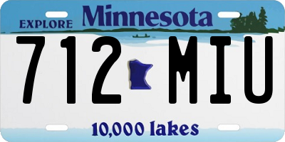 MN license plate 712MIU