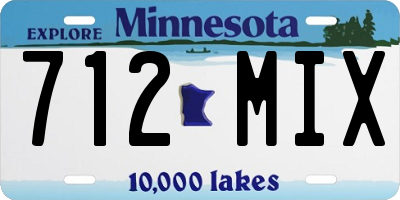 MN license plate 712MIX