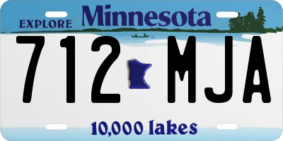 MN license plate 712MJA