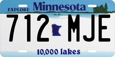 MN license plate 712MJE