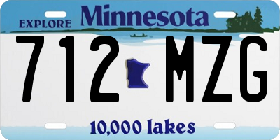 MN license plate 712MZG