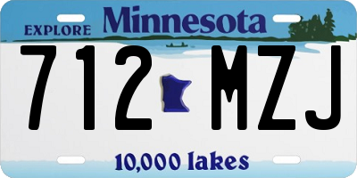 MN license plate 712MZJ
