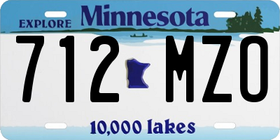 MN license plate 712MZO