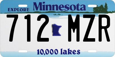 MN license plate 712MZR