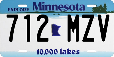 MN license plate 712MZV
