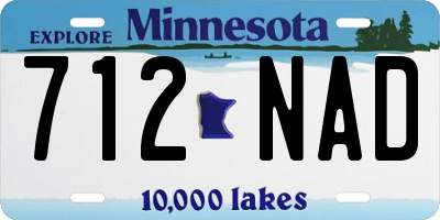 MN license plate 712NAD