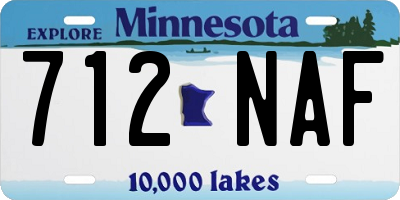 MN license plate 712NAF