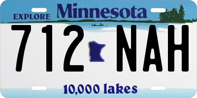 MN license plate 712NAH