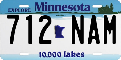 MN license plate 712NAM