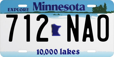 MN license plate 712NAO