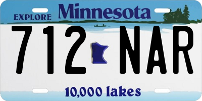 MN license plate 712NAR