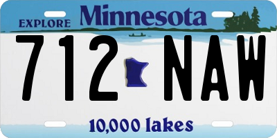 MN license plate 712NAW