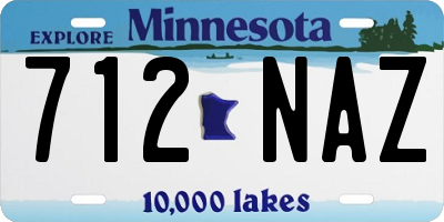 MN license plate 712NAZ