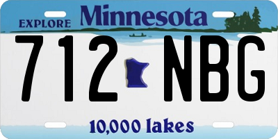 MN license plate 712NBG
