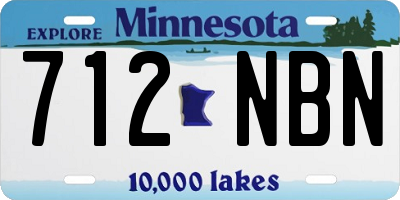 MN license plate 712NBN