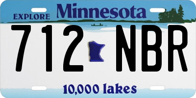MN license plate 712NBR