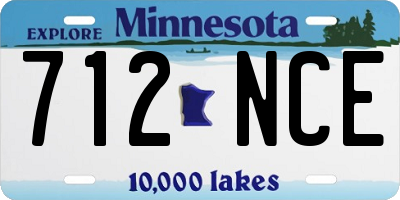 MN license plate 712NCE