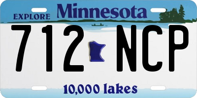 MN license plate 712NCP