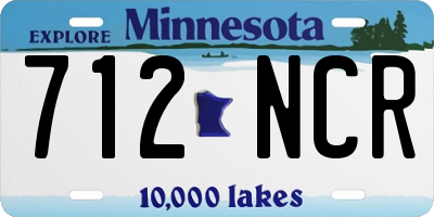 MN license plate 712NCR