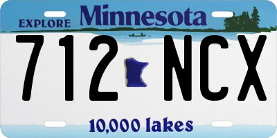 MN license plate 712NCX