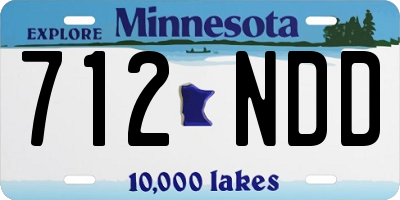 MN license plate 712NDD