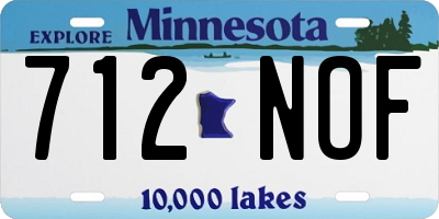 MN license plate 712NOF