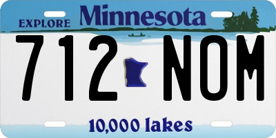 MN license plate 712NOM