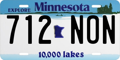 MN license plate 712NON