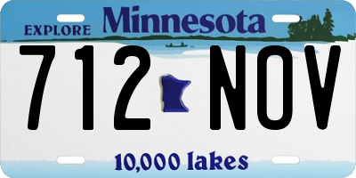 MN license plate 712NOV