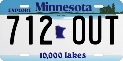 MN license plate 712OUT
