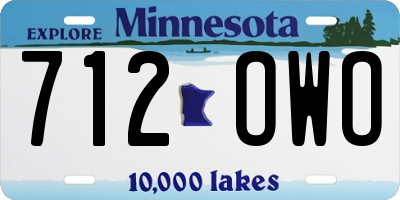 MN license plate 712OWO