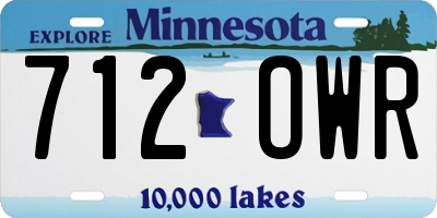 MN license plate 712OWR