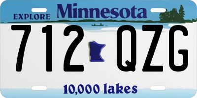 MN license plate 712QZG