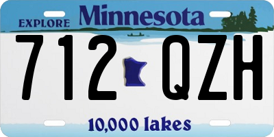 MN license plate 712QZH