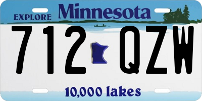 MN license plate 712QZW